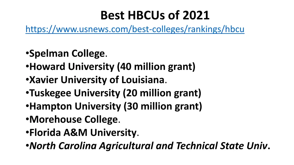 best hbcus of 2021