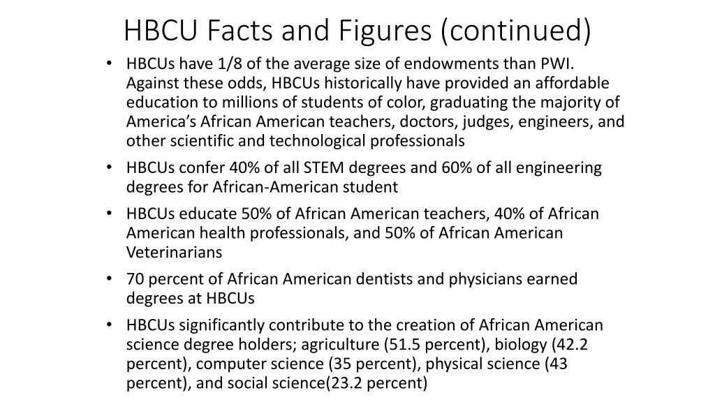 hbcu facts and figures continued hbcus have