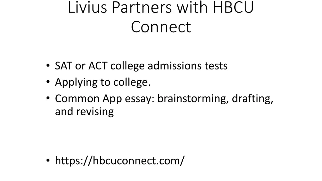 livius partners with hbcu connect