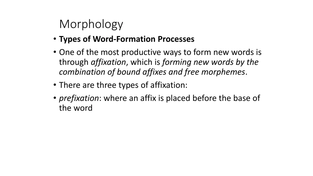 morphology types of word formation processes