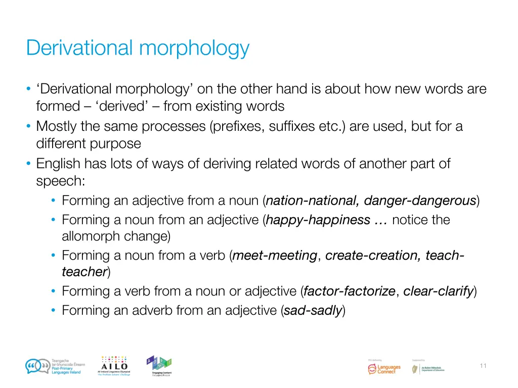 derivational morphology