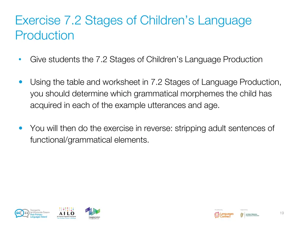 exercise 7 2 stages of children s language