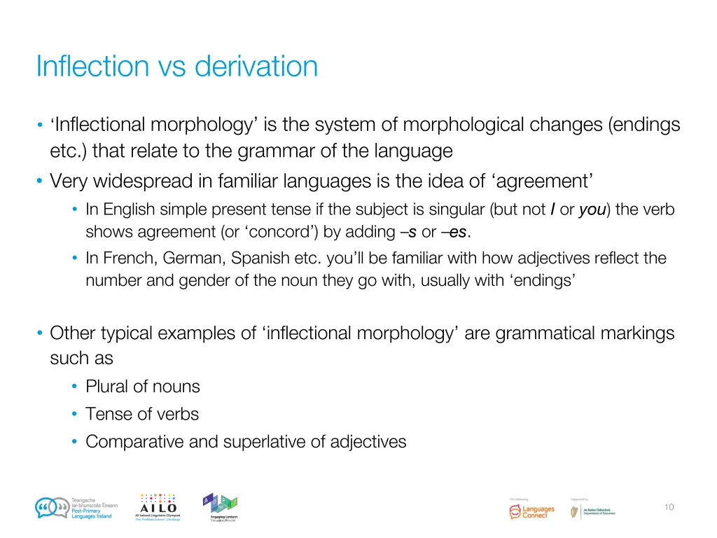 inflection vs derivation