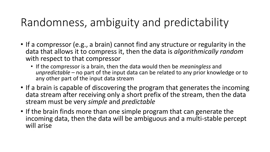 randomness ambiguity and predictability