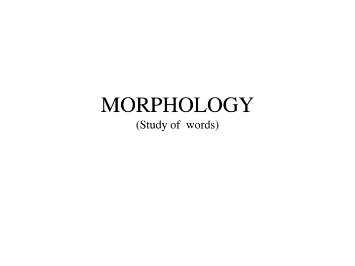 morphology study of words