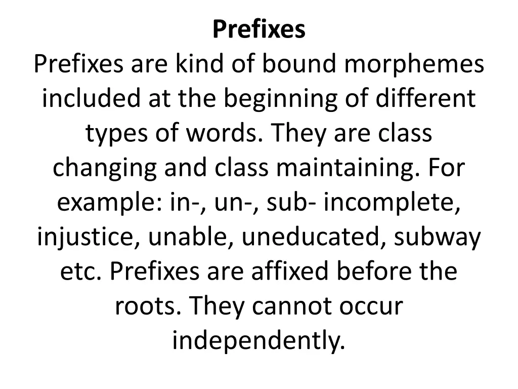 prefixes