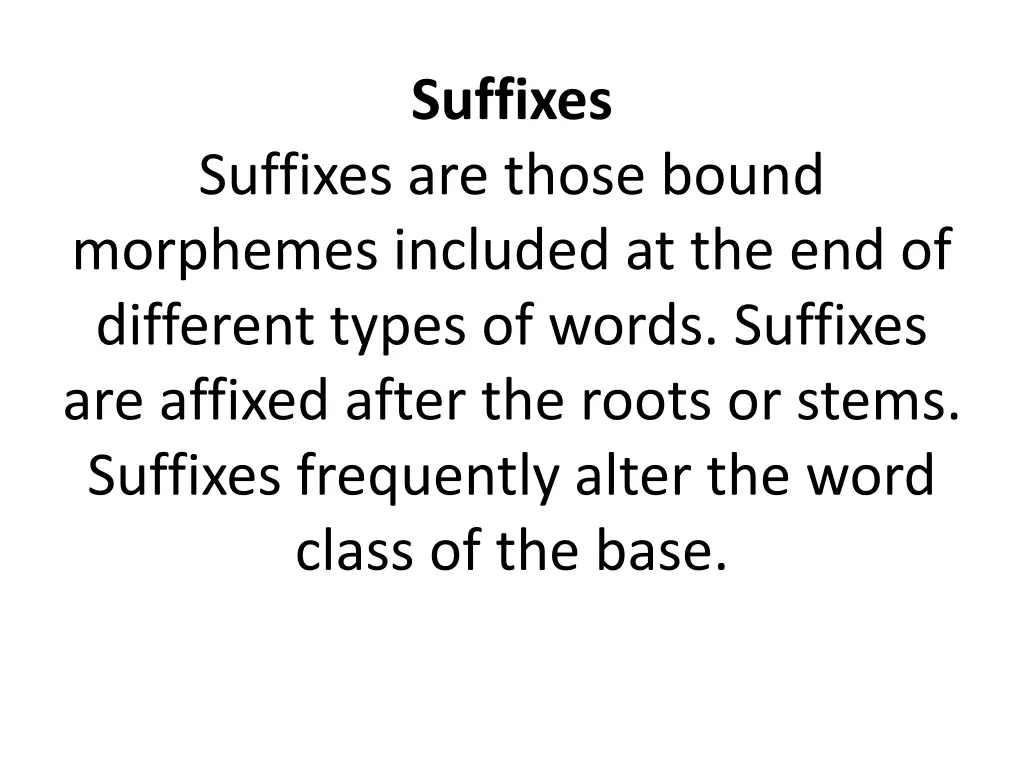 suffixes