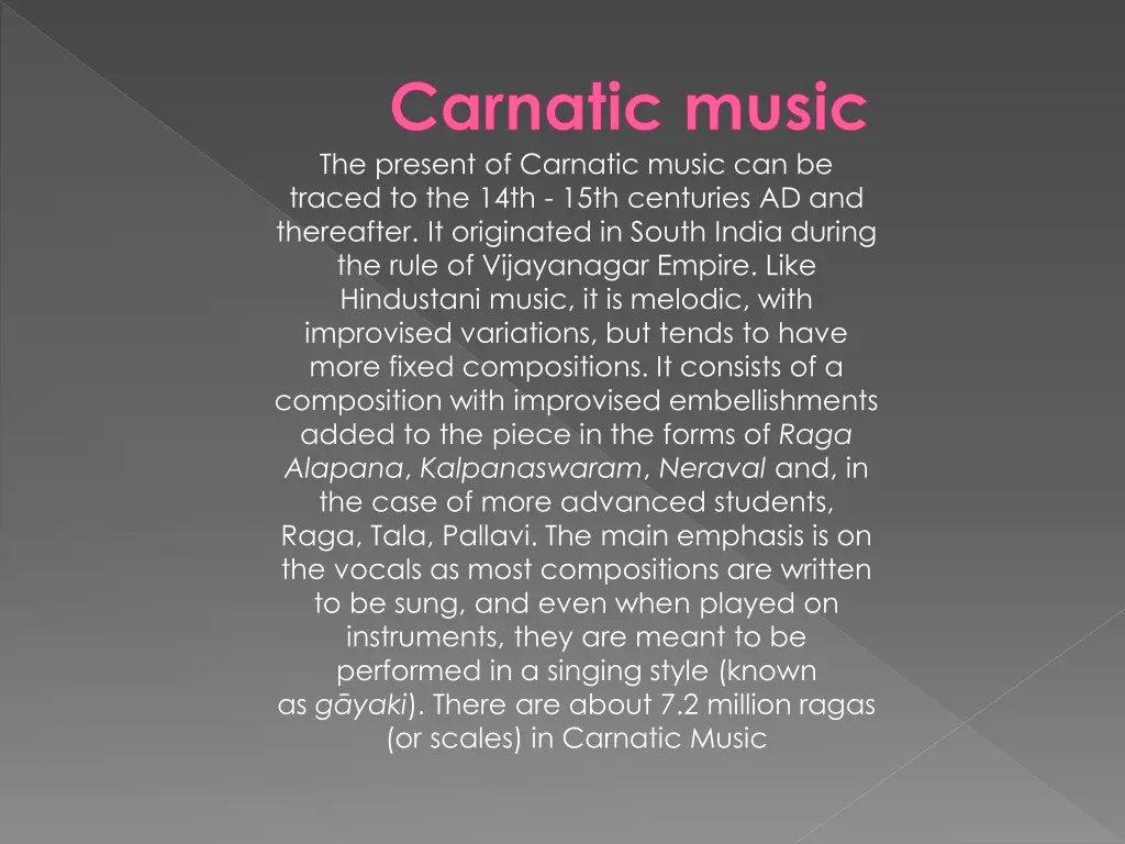 carnatic music the present of carnatic music