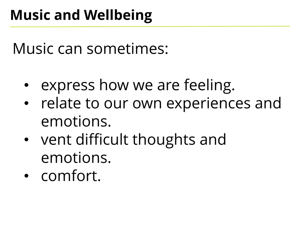 music and wellbeing