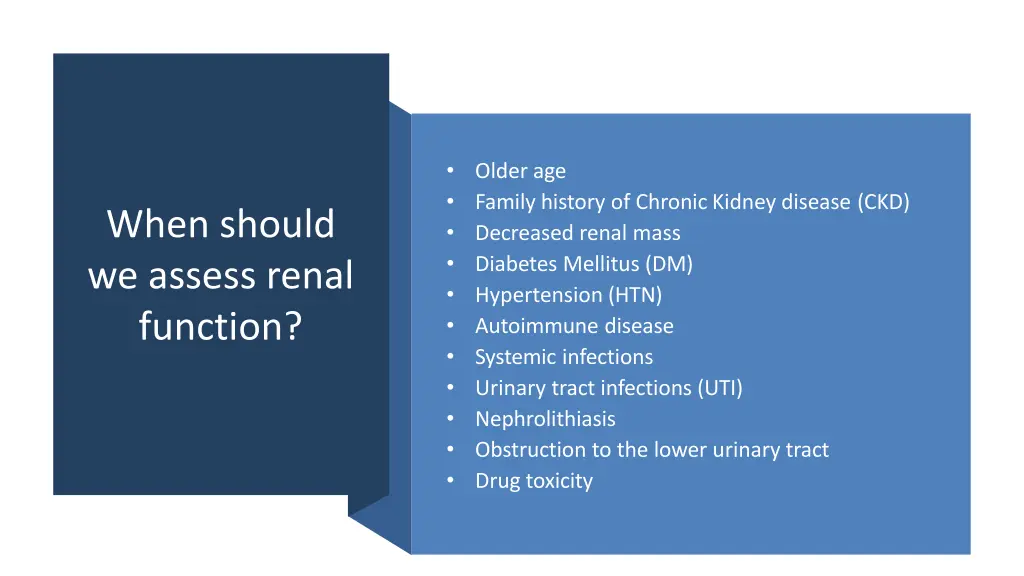 older age family history of chronic kidney