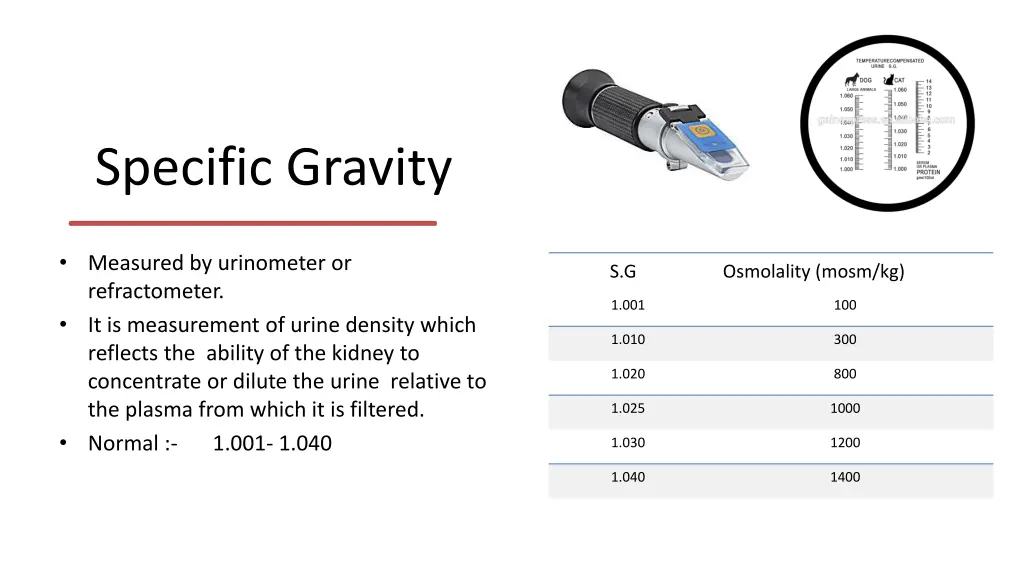 specific gravity