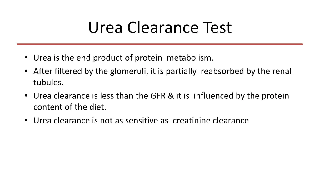 urea clearance test