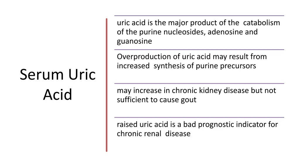 uric acid is the major product of the catabolism