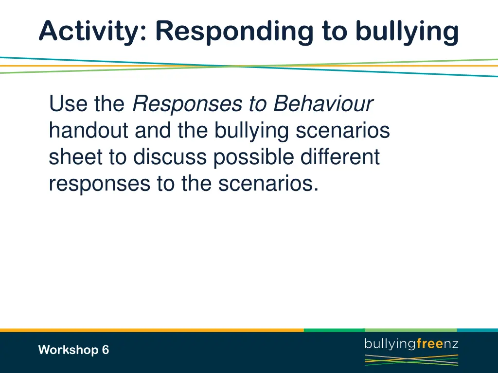 activity responding to bullying