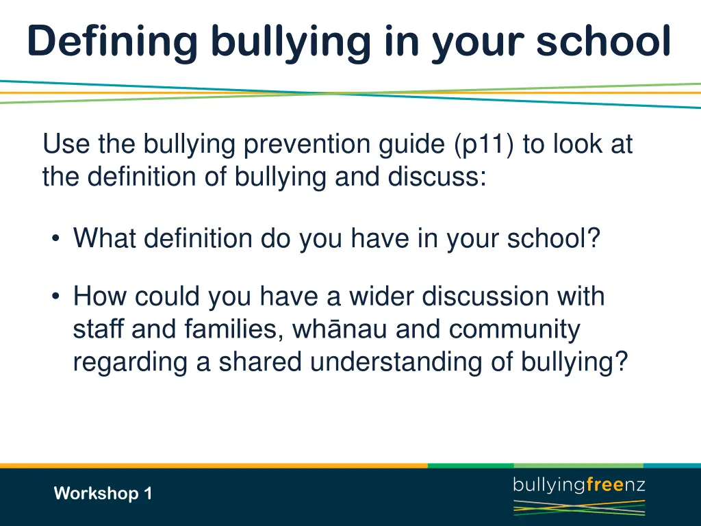 defining bullying in your school