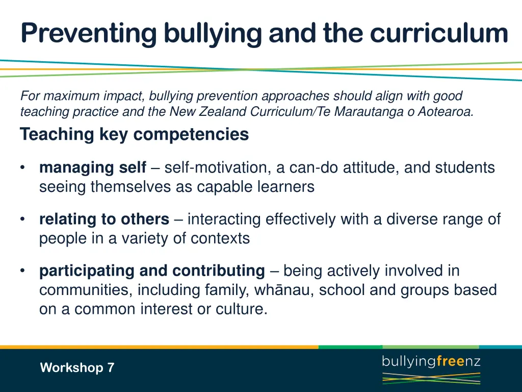 preventing bullying and the curriculum 1