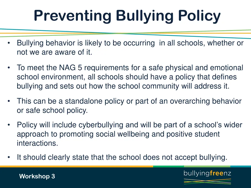 preventing bullying policy