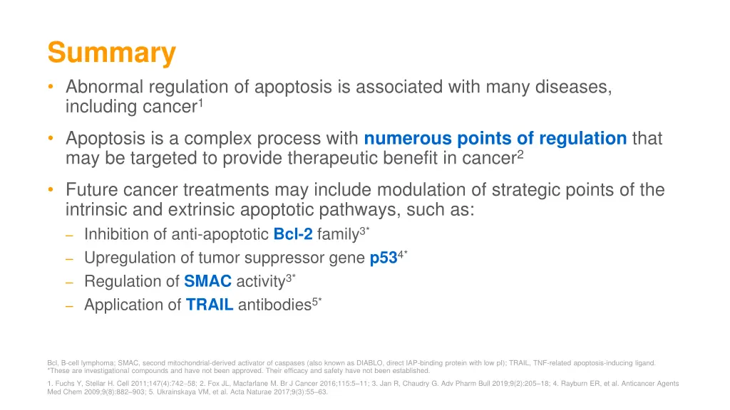 summary abnormal regulation of apoptosis