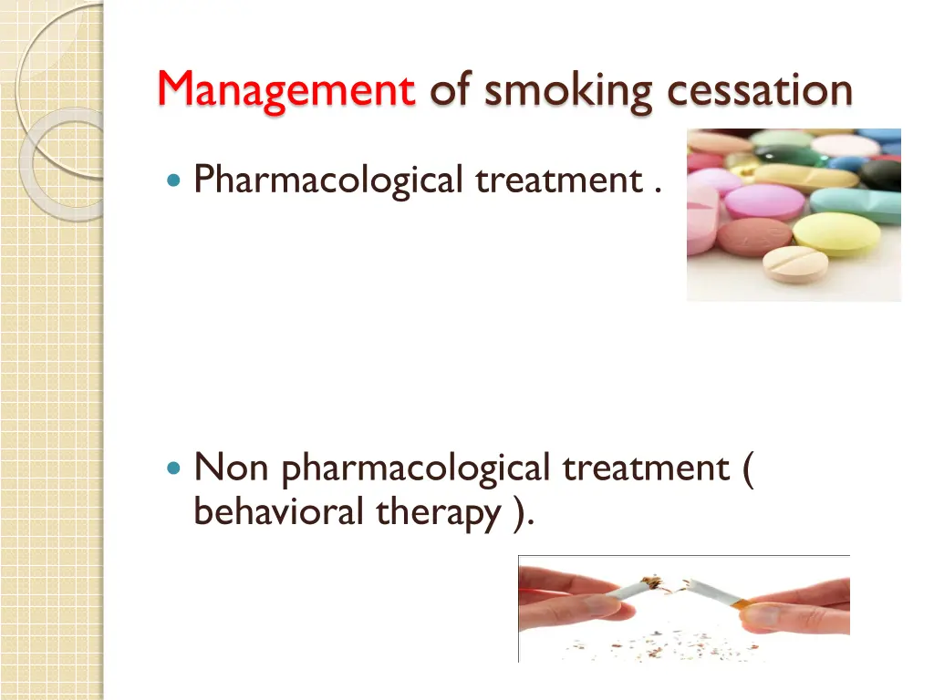 management of smoking cessation 1