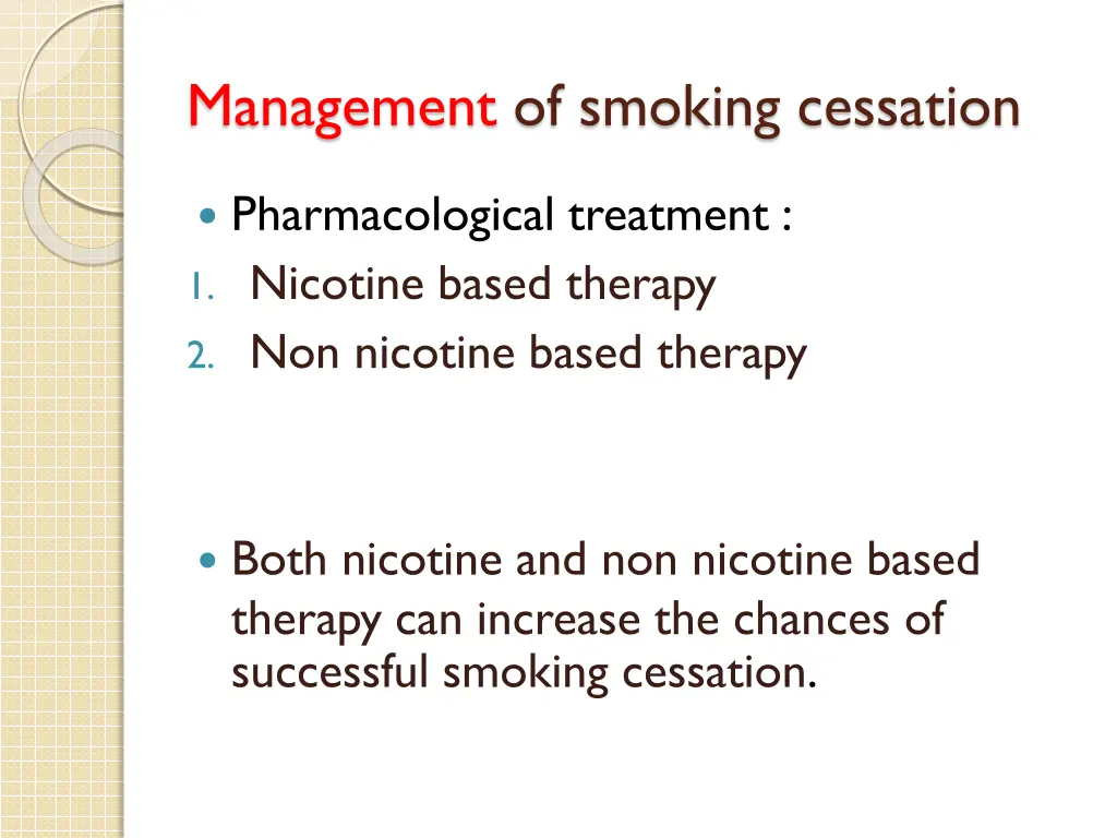 management of smoking cessation 2