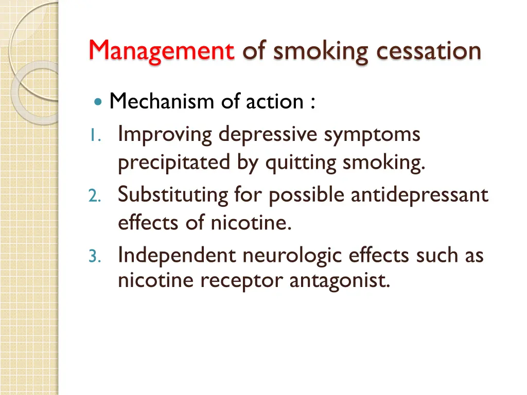 management of smoking cessation 9