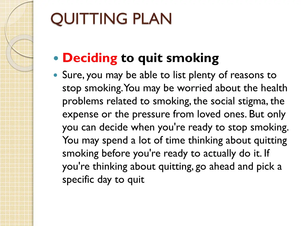 quitting plan