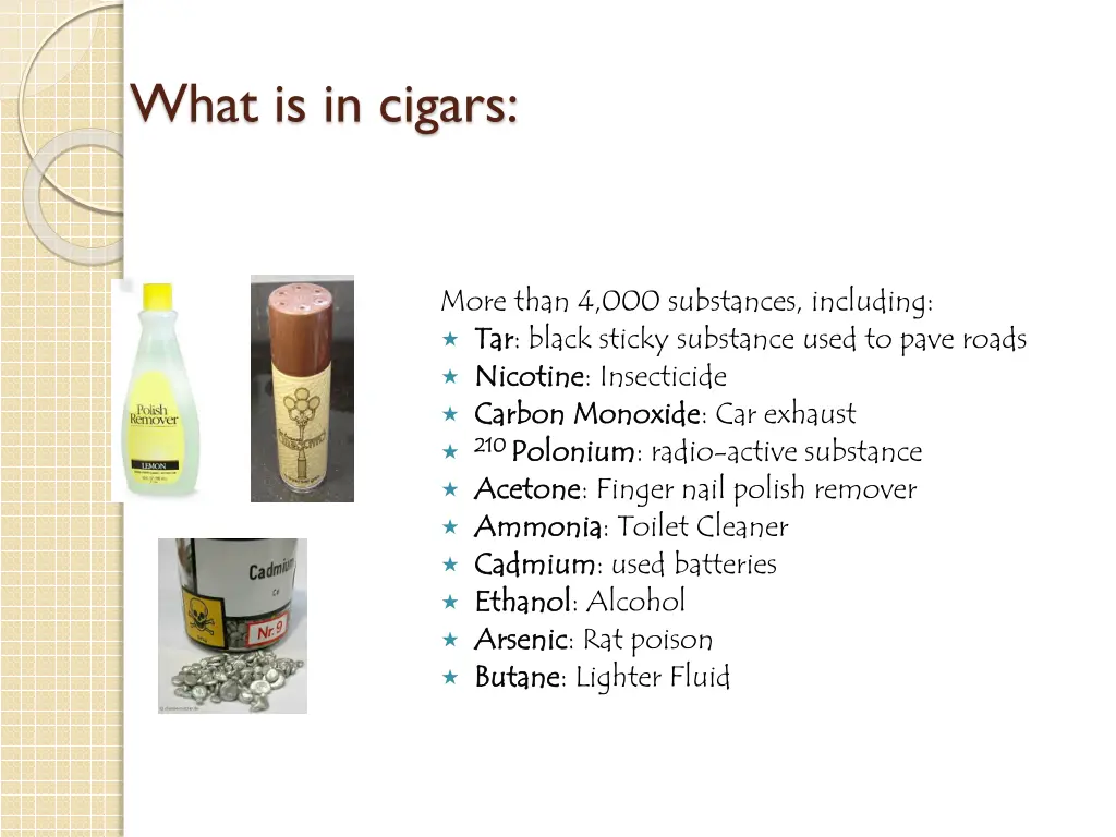 what is in cigars