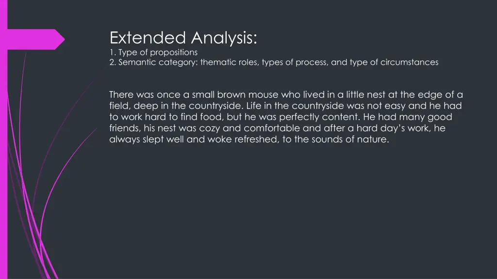 extended analysis 1 type of propositions