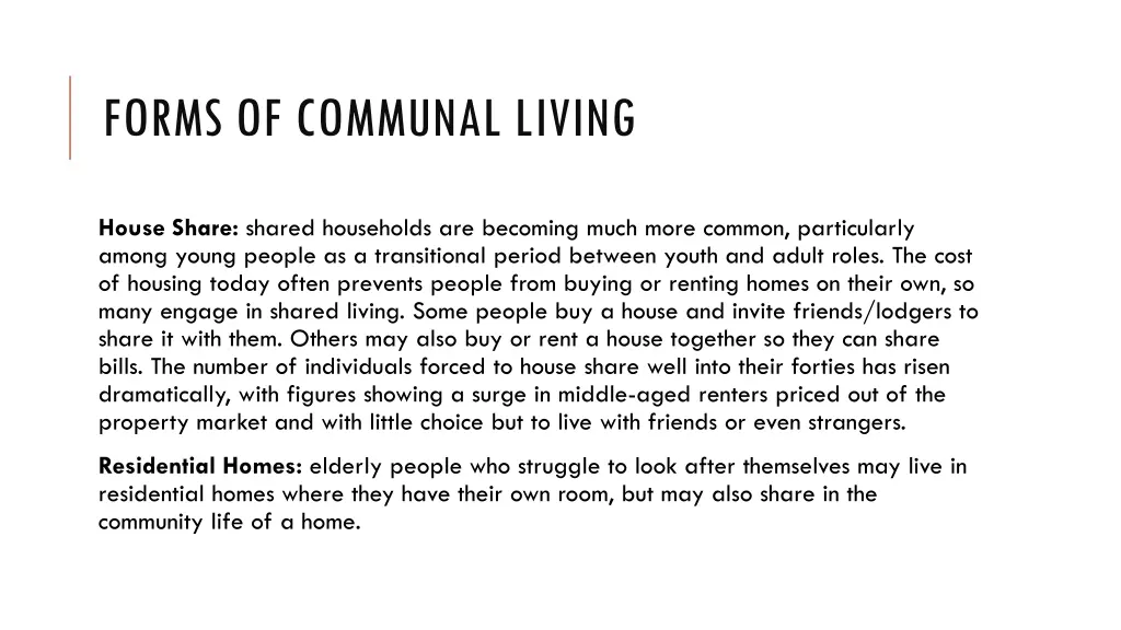 forms of communal living 1