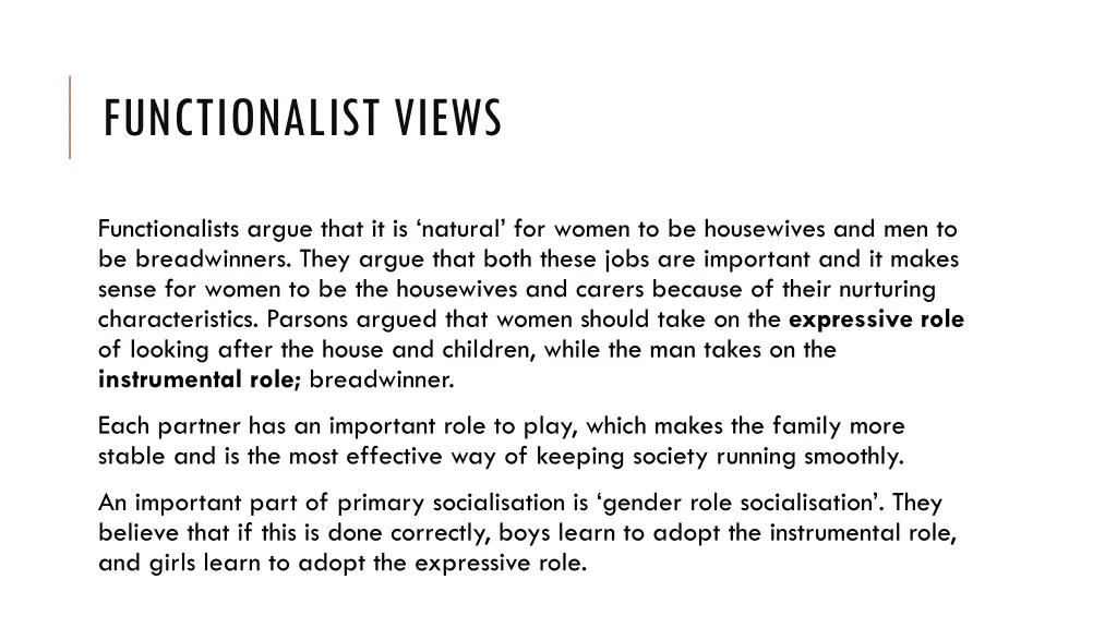 functionalist views