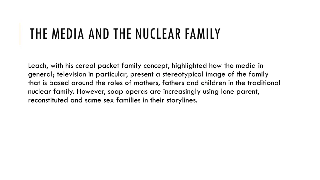 the media and the nuclear family