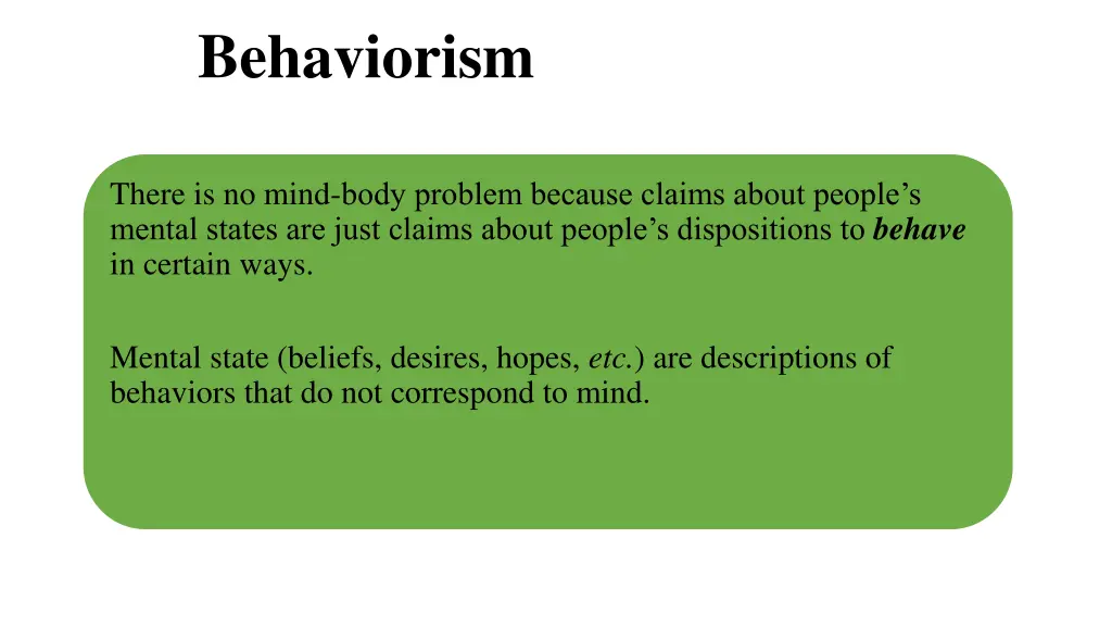 behaviorism