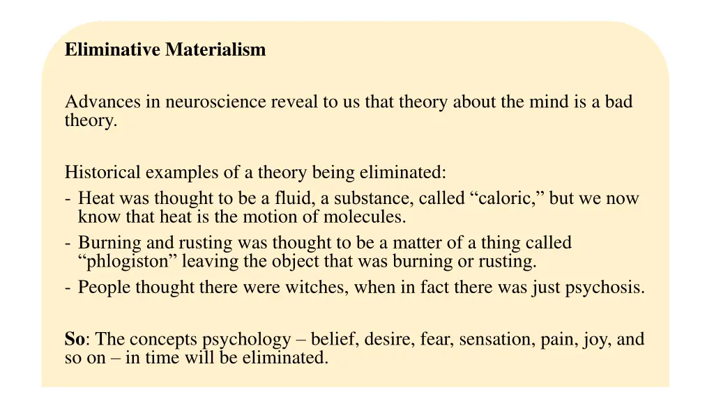 eliminative materialism