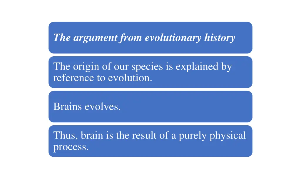 the argument from evolutionary history