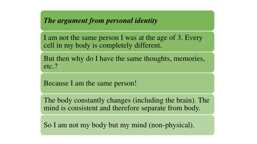 the argument from personal identity