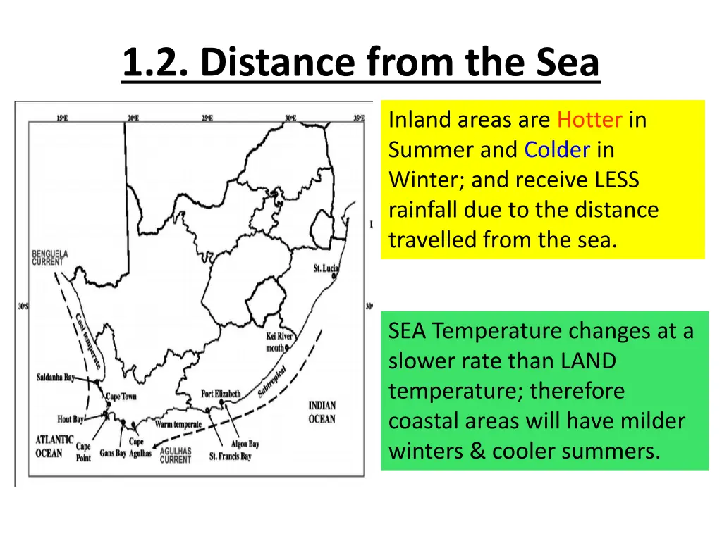 1 2 distance from the sea