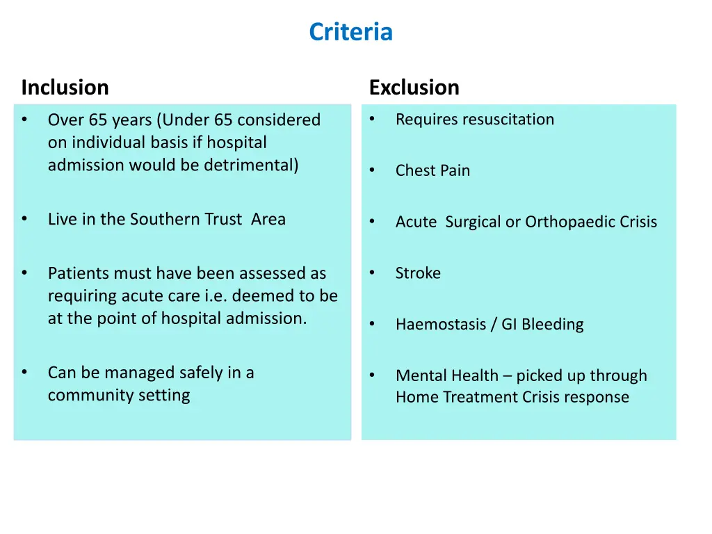 criteria