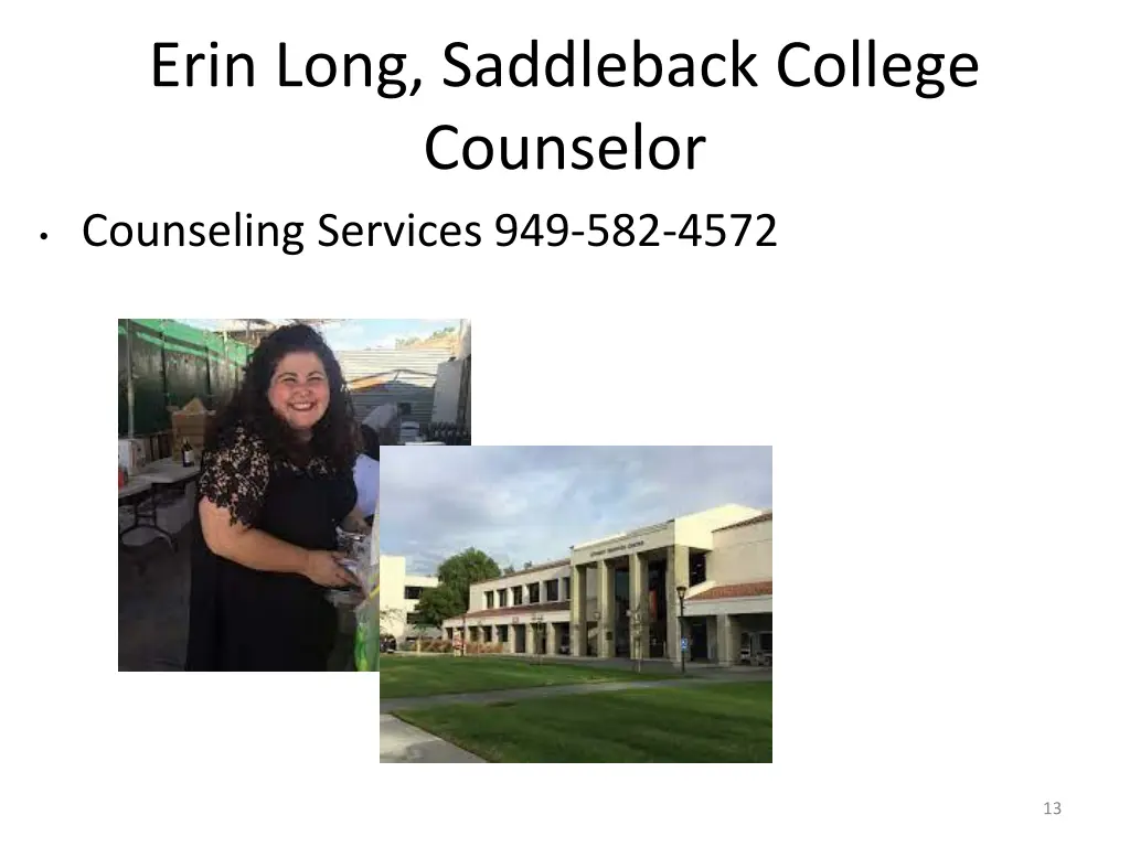 erin long saddleback college counselor