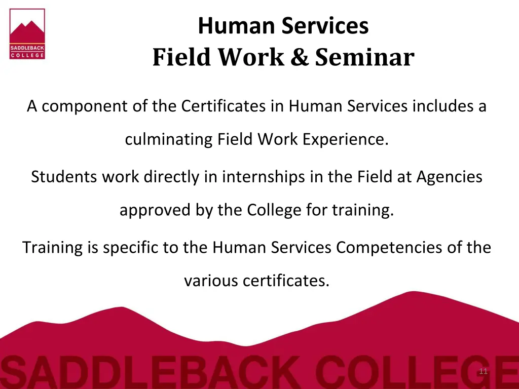 human services field work seminar