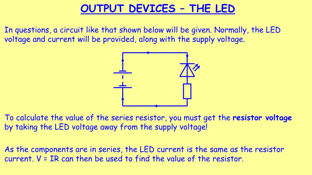 output devices the led