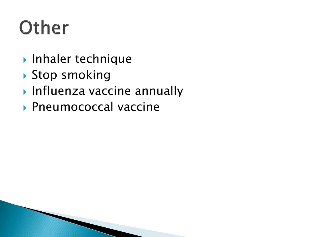 inhaler technique stop smoking influenza vaccine