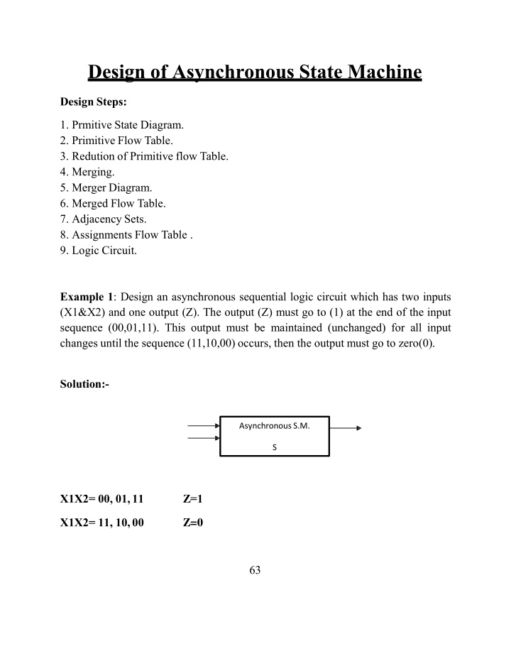 design of asynchronous state machine