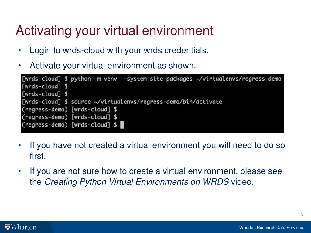 activating your virtual environment