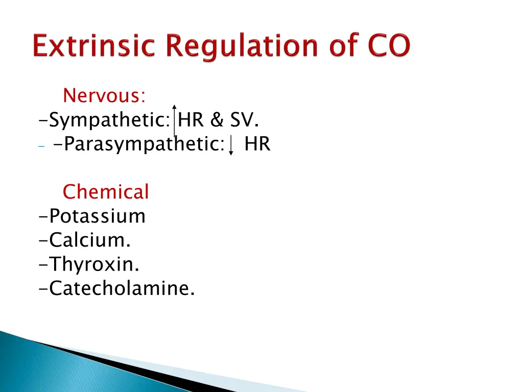 1 nervous sympathetic hr sv parasympathetic hr