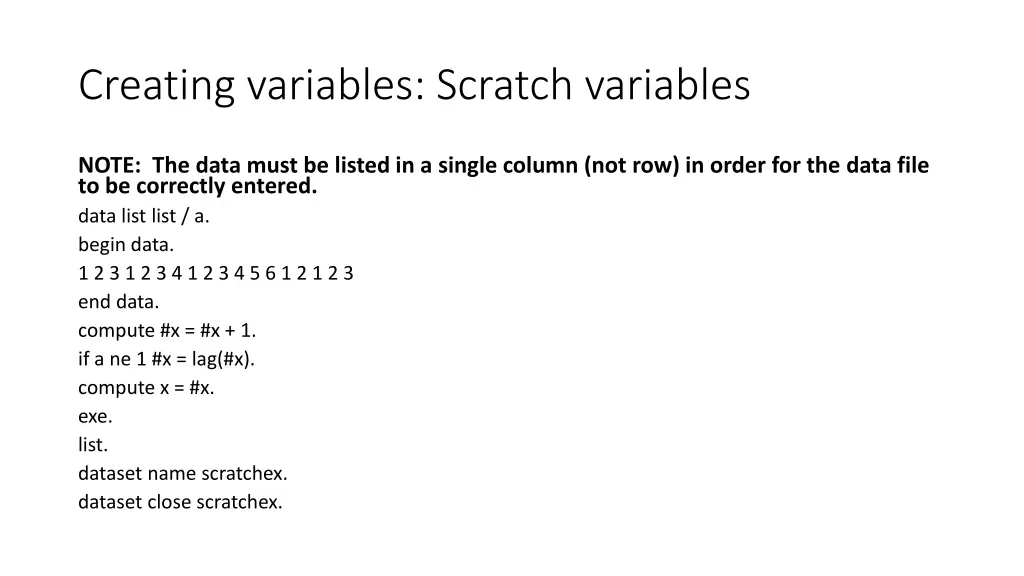 creating variables scratch variables 1