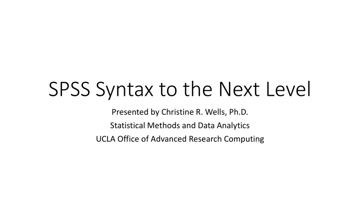 spss syntax to the next level