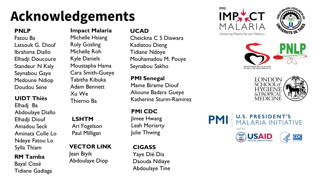 acknowledgements impact malaria michelle hsiang