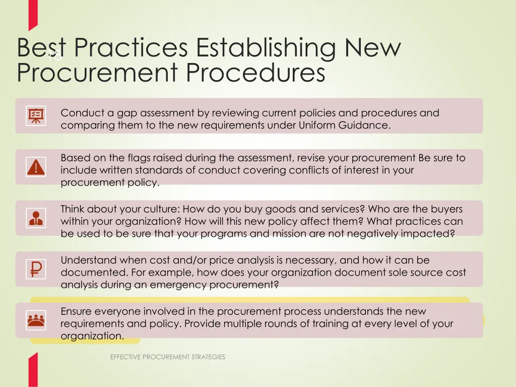 best practices establishing new procurement