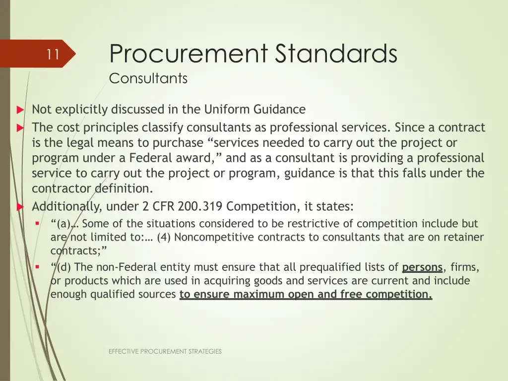 procurement standards consultants