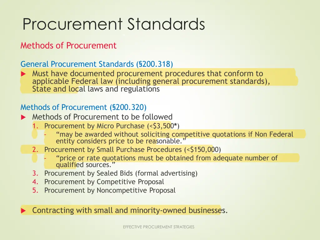 procurement standards